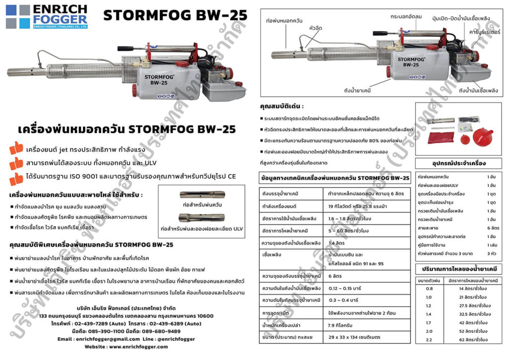 โบรชัวร์ เครื่องพ่นหมอกควัน STORMFOG BW 25