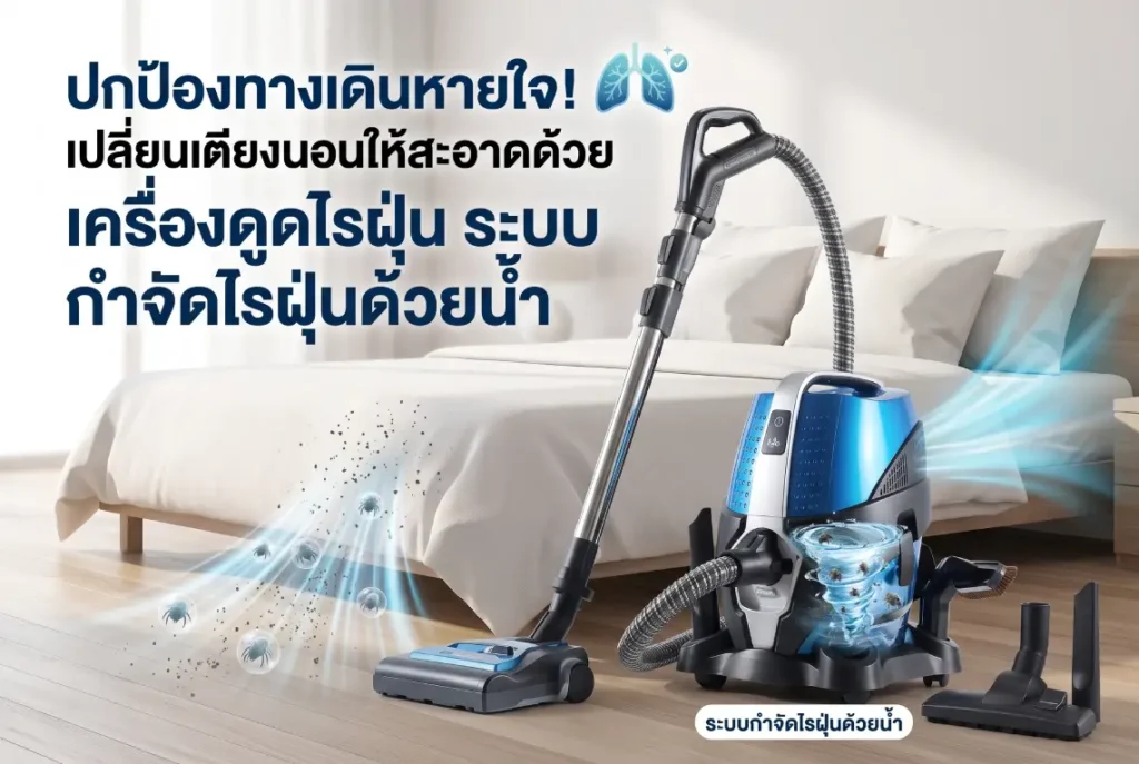 เครื่องดูดไรฝุ่น กำจัดไรฝุ่นด้วยน้ำ