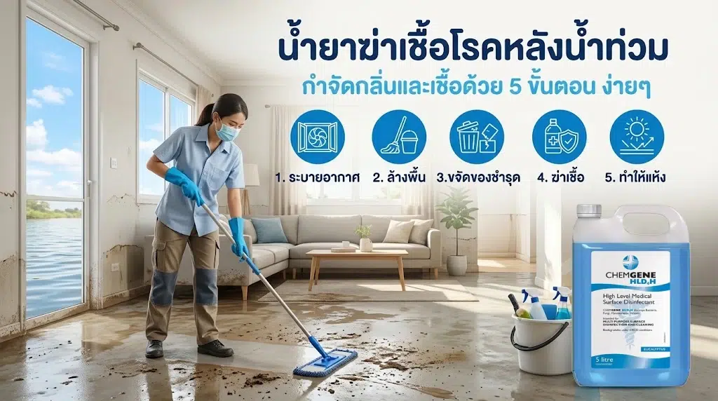 น้ำยาฆ่าเชื้อโรคหลังน้ำท่วม